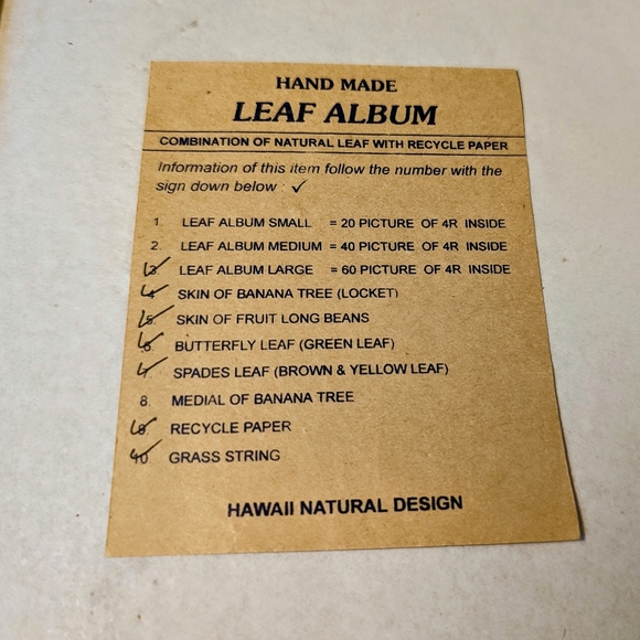 Hawaiian Naturally Made Leaf Album Cruelty Free - Picture 7 of 10